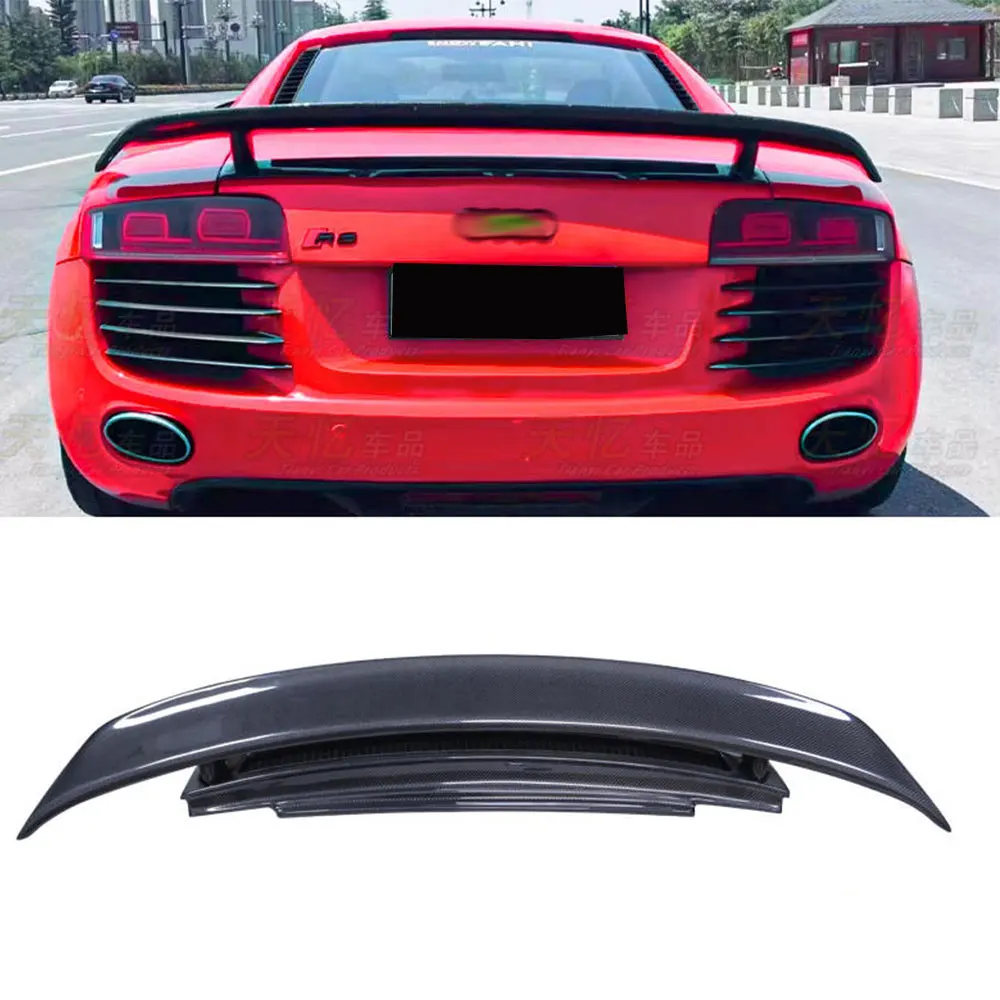 For Audi R8 2007-2016 V10 GT Style Rear Luggage Lid Tailbox Spoiler Fender Car Adjustment Accessories True Carbon Fiber Material