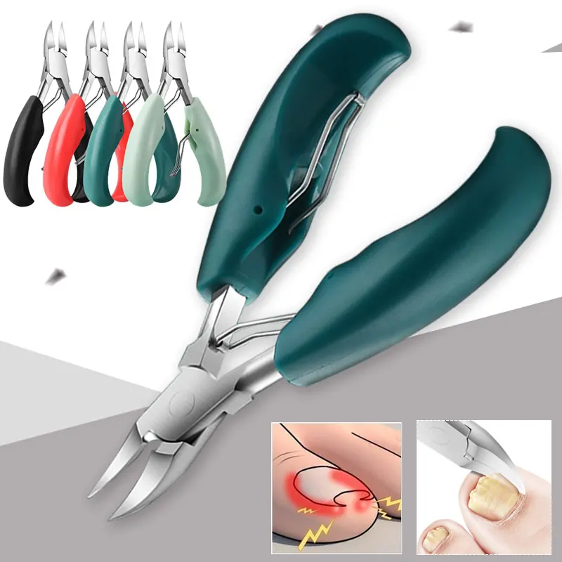 Professioneller Nagelknipser, Schneider für eingewachsene Zehennägel, dicke Nägel, abgestorbene Haut, Schmutzentferner, super scharfes Maniküre-Werkzeug mit gebogener Klinge