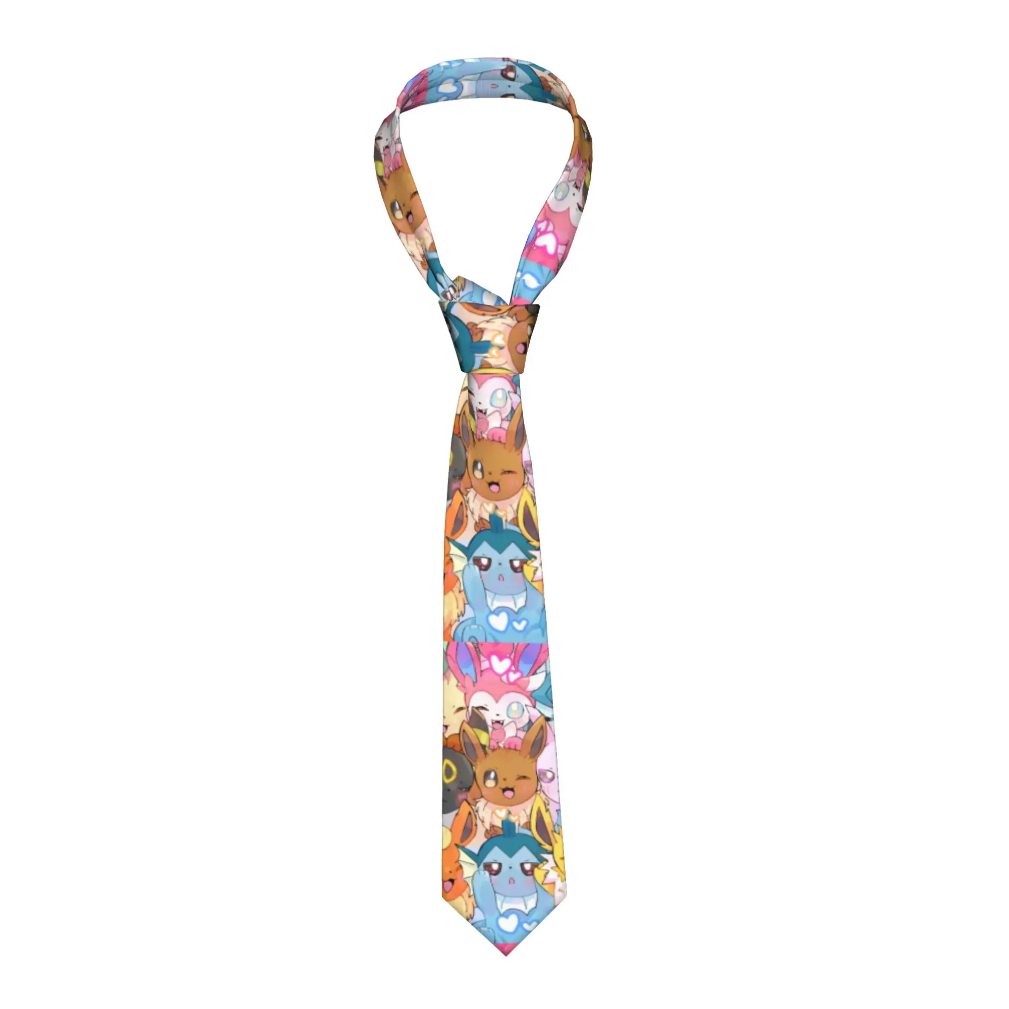 Галстук Eevee Eeveelution Pokemoned, милый, унисекс, узкий, 8 см, классический, для мужчин, аксессуар для рубашки, галстуки, свадебный подарок
