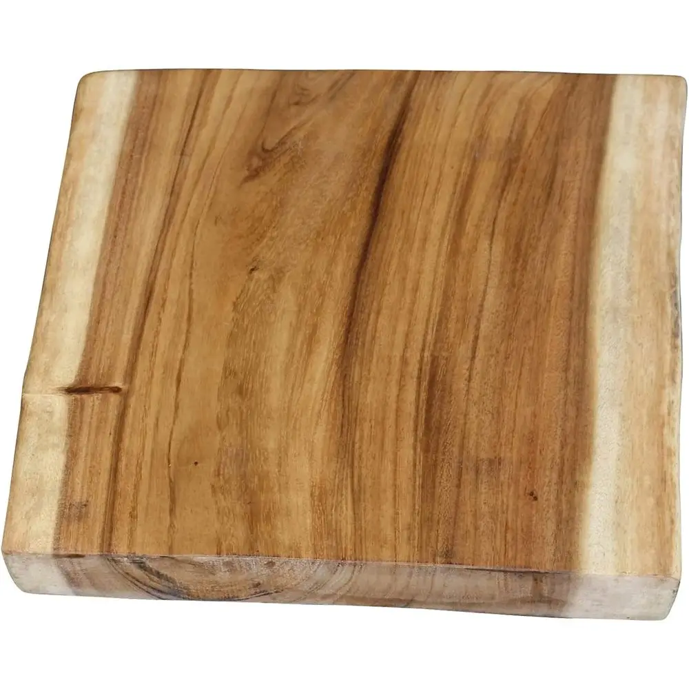 

Rustic Solid Wood Square Table Top with Live Edge, DIY or Epoxy Resin River Design, 16 x 16 x 2