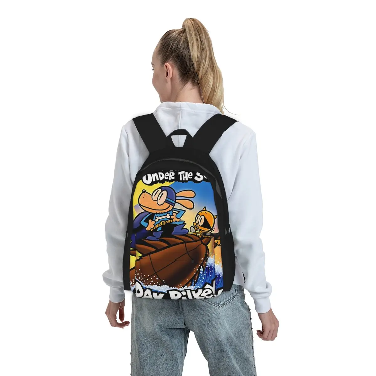 

Funny Dogman Poster Animation Adventure Movie Backpack Boys Girls BookBag Kids School Bag Laptop Shoulder Bags for Men Women
