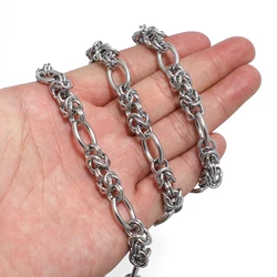 Cadenas grandes de acero inoxidable 304 con nudo grueso, accesorios para hacer joyas, collares de Hip Hop, suministros para pulseras, 1 metro