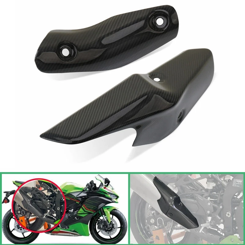 

Carbon Fiber Motorcycle Exhaust Pipe Heat Shield Cover Protective Anti Scalding Fit For ZX-4R ZX-4RR ZX4R ZX4RR 2023 2024