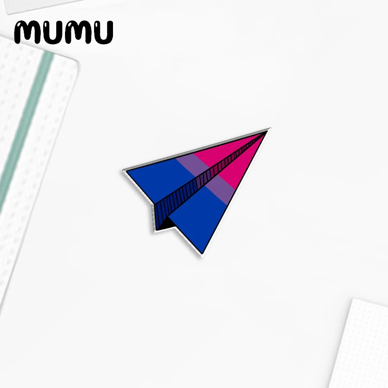 2023 New Bisexual Paper Plane Acrylic Lapel Pin Funny Epoxy Butterfly Clasp Pin Handmade Butterfly Brooch