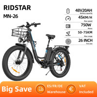 Ridstar MN-26 Electric Bicycle 1500W Powerful Motor 48V20AH Lithium Battery Mountain E-bike 26*4.0 Inch Fat Tire Electric Bike