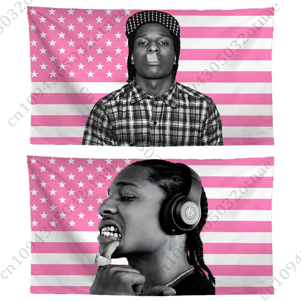 

A-Asap R-Rocky Pink USA Flag Tapestry Funny Banner For College Dorm Room Bedroom Outdoor Living Room Wall Art Decor Party