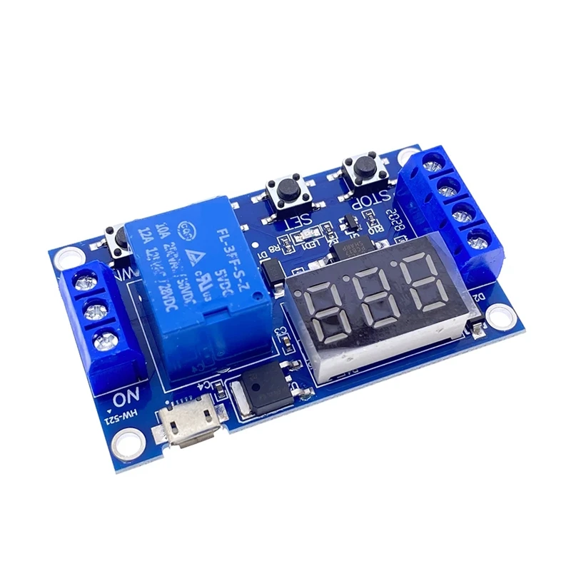 LJL-HW-521 Digital Time Delay 1 Way Relay Trigger Cycle Timer Delay Switch Circuit Board Timing Control Module