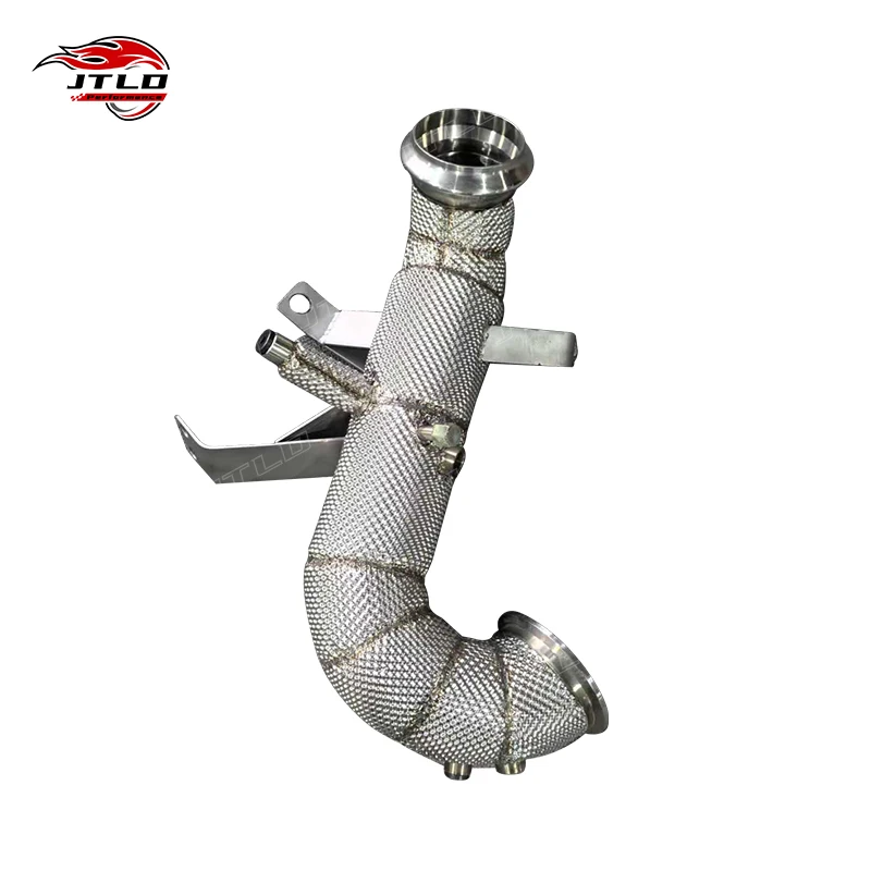 High Performance 304 Stainless Steel Straight Exhaust Downpipe For Mercedes Benz CLA45 GLA45 A45 WI77 AMG 2.0T
