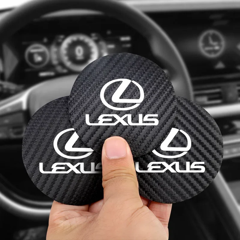 

Emblems 2Pcs Leather Car Cup Holder Mat Anti Slip Coaster For Lexus F-SPORT ES RX NX LS UX LM LX GX LC RZ IS CT GS RC HS SC TX L