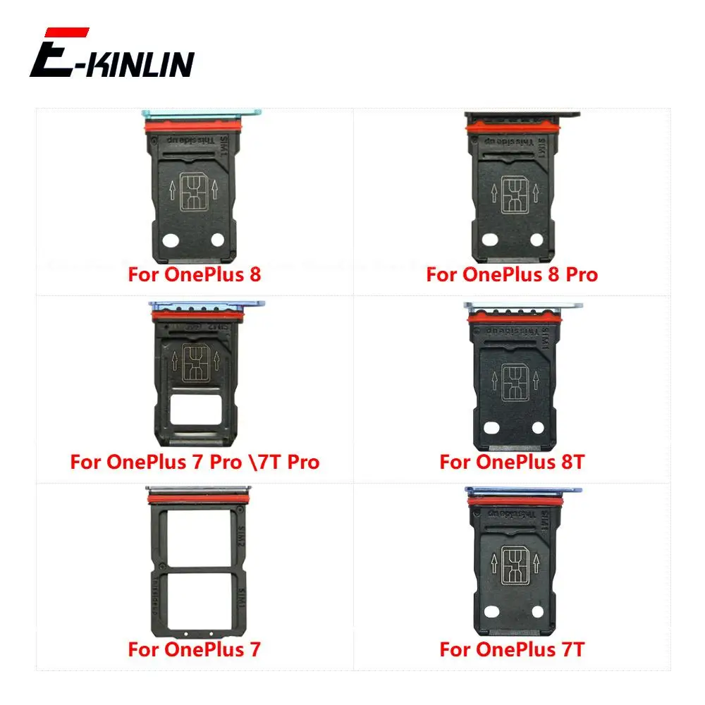 Sim Tray For OnePlus 7 7T 8 Pro 8T Sim Card Slot Holder Adapter Replacement Parts
