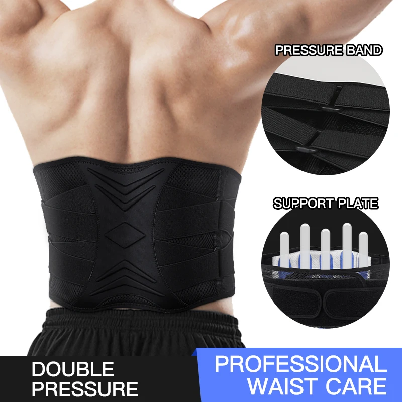 

Weightlifting Back Support Compression Belt Men Waist Protection Fitness Training Orthopedics for Lower Back Pain Relief