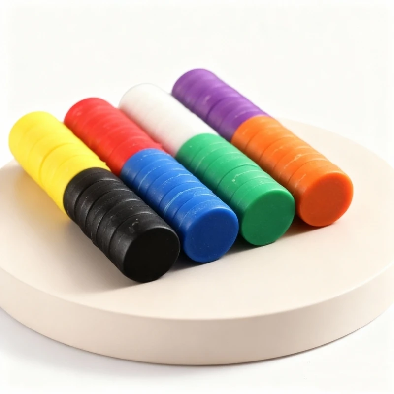 10PCS Button Magnets Water-proof Magnetic Enclosed Plastic-coated Whiteboard Magnetics Dia12.7*6.3mm Circle Fridge Magnet Office