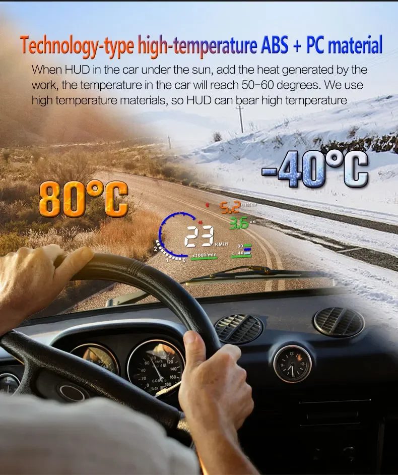 Auto Head-Up-Display RPM Tachometer A8 OBD HUD Head-up-Display Tachometer mit Geschwindigkeitswarnung Auto Elektronik Zubehör – Detail 20