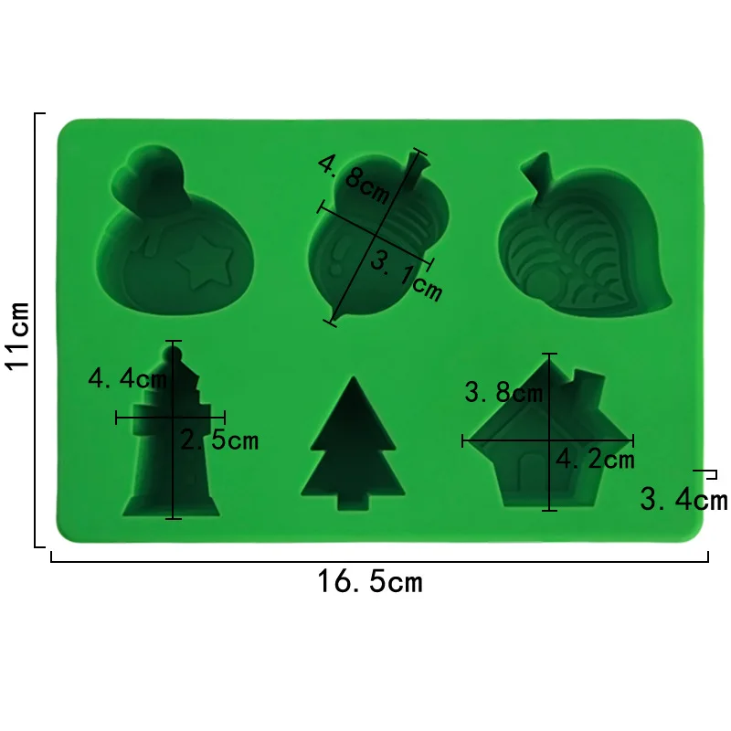 6 Even Forest Leaf House Silicone Cake Mold, Rice Complementary Food Steamed Mould, Soft 1228