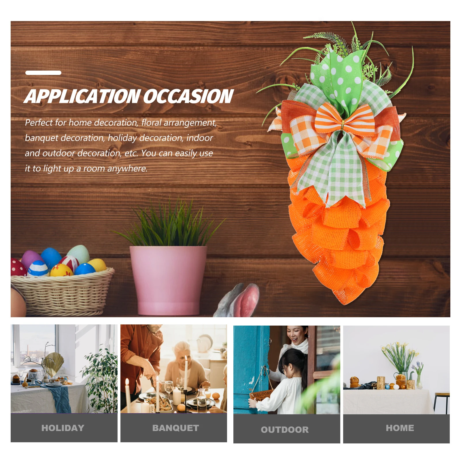 

Easter Carrot Decoration Artificial Spring Decorations for Front Easter Wreath For Front Door Door Hanging Festive Party