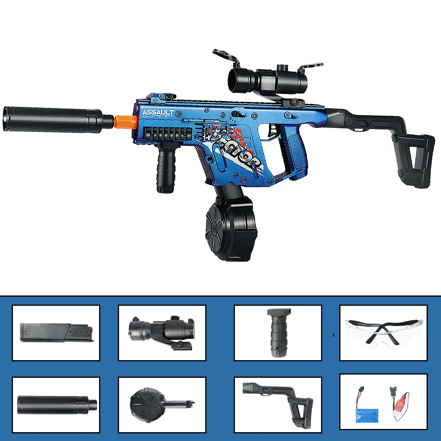 Gel-Kugelpistole, elektrische Kugelpistole, Orbeez-Pistole, coole Spielzeugpistole, wiederaufladbares Spritzball-Spielzeug, (geschosse nicht im Lieferumfang enthalten)