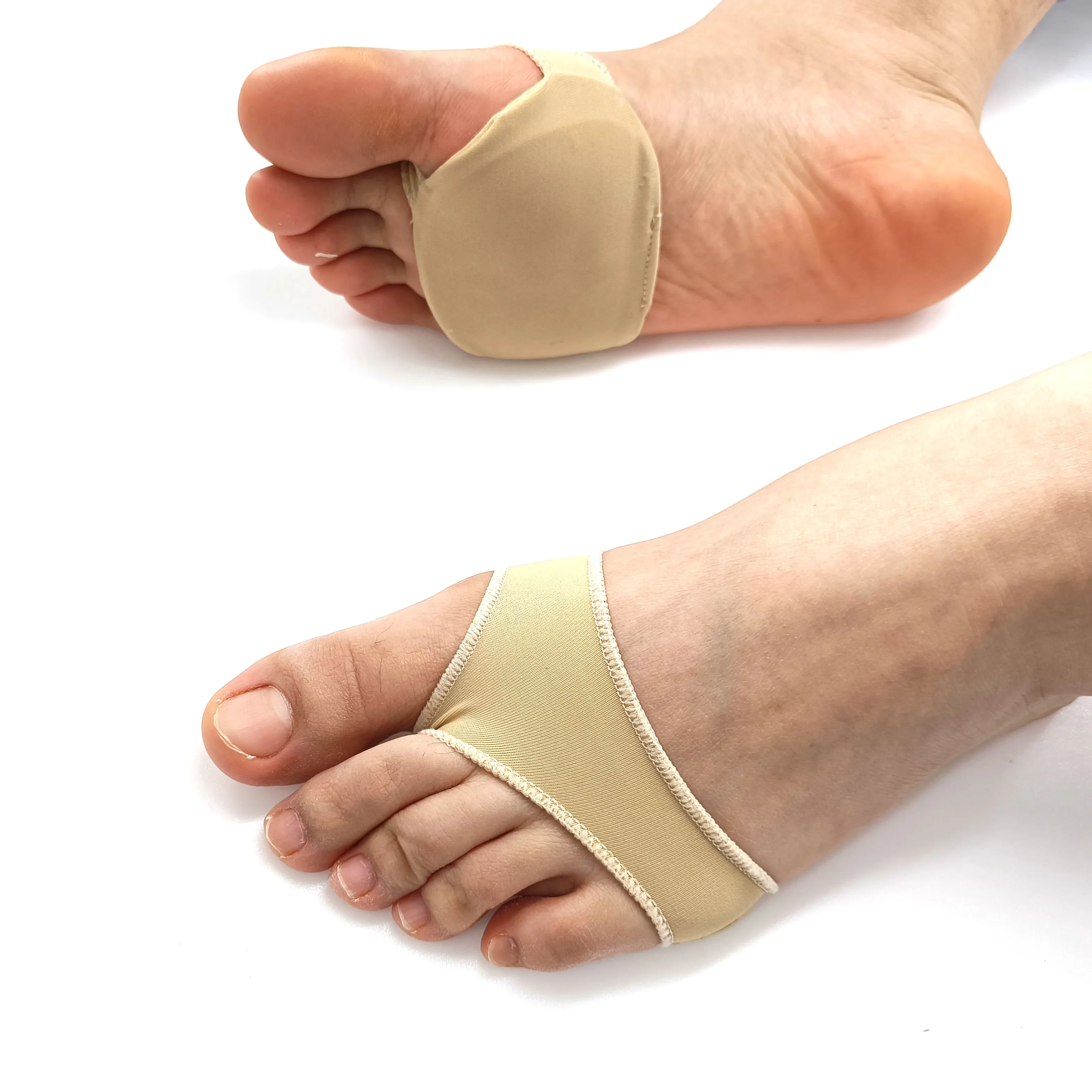 1 par de almohadillas de Gel de tela para el cuidado de los pies, cojines metatarsianos antideslizantes, almohadillas de silicona para el dolor en el antepié, herramienta para el cuidado de los pies delanteros