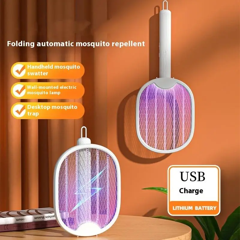 طوي قاتل الماموس الكهربائي القاتل USB قابلة للشحن فخ الذباب البعوض منشة مضرب مبيد حشري مع الأشعة فوق البنفسجية ضوء علة صاعق