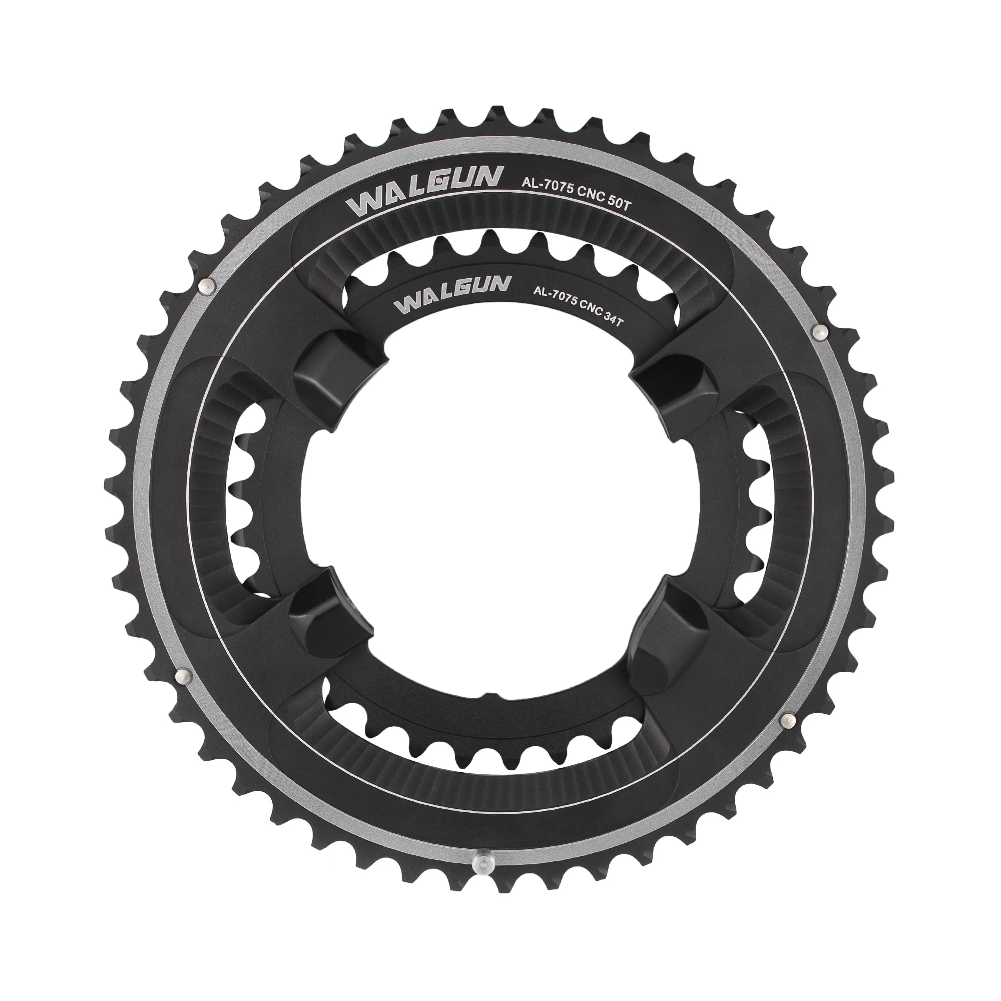 

WALGUN Road Bike Chainring 110BCD 4 Bolts Double Bicycle Chain Wheel 50t-34t 52t-36t 53t-39t 105 R7000 Ultegra R8000 Chain Ring