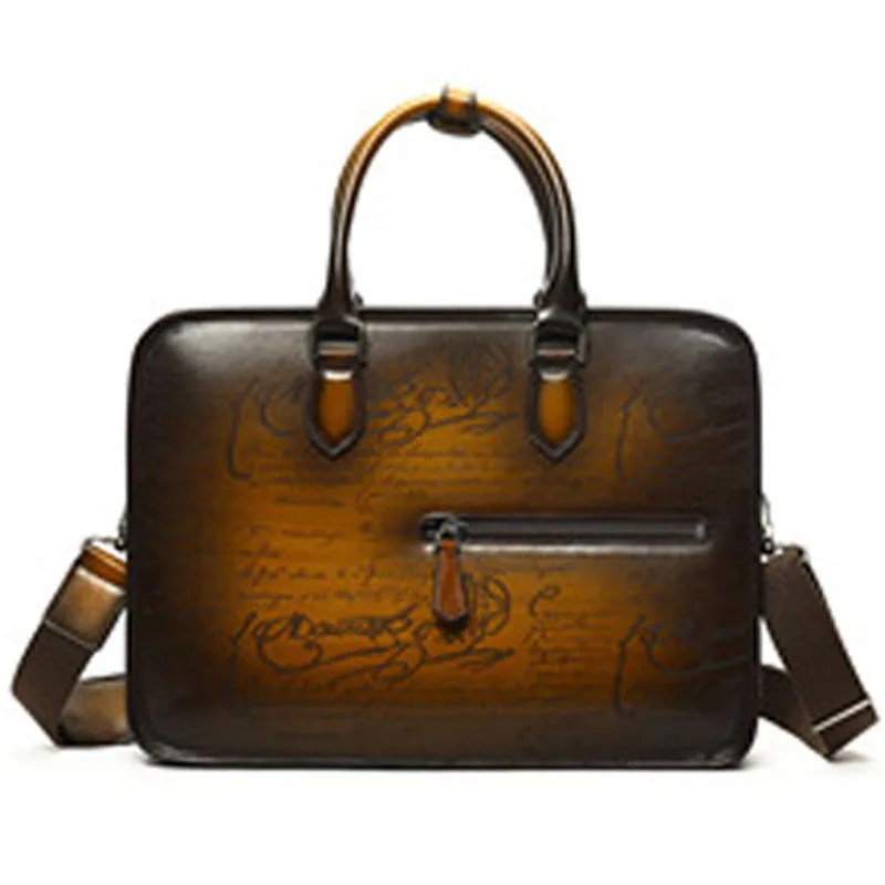 

Vintage Men's Briefcase Made Of Genuine leather, High-Quality Business Bag, Crossbody Shoulder Bag, luxurious Handbag