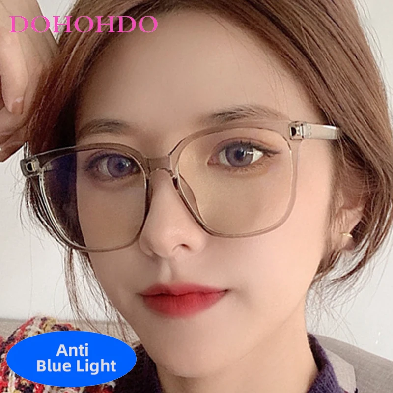 

Luxury Brand Designer Big Square Optical Women Men Eyewear Computer Gaming Office Work Anti-Blue Light Eye Protection Glaases