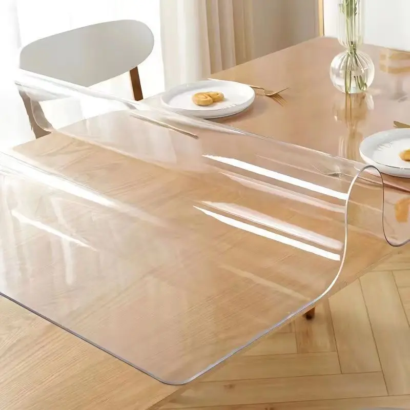 

Soft Glass Tablecloth Transparent PVC Table Cloth Waterproof Oil Proof Kitchen Dining Rectangular Table Cover Clear 1.0mm