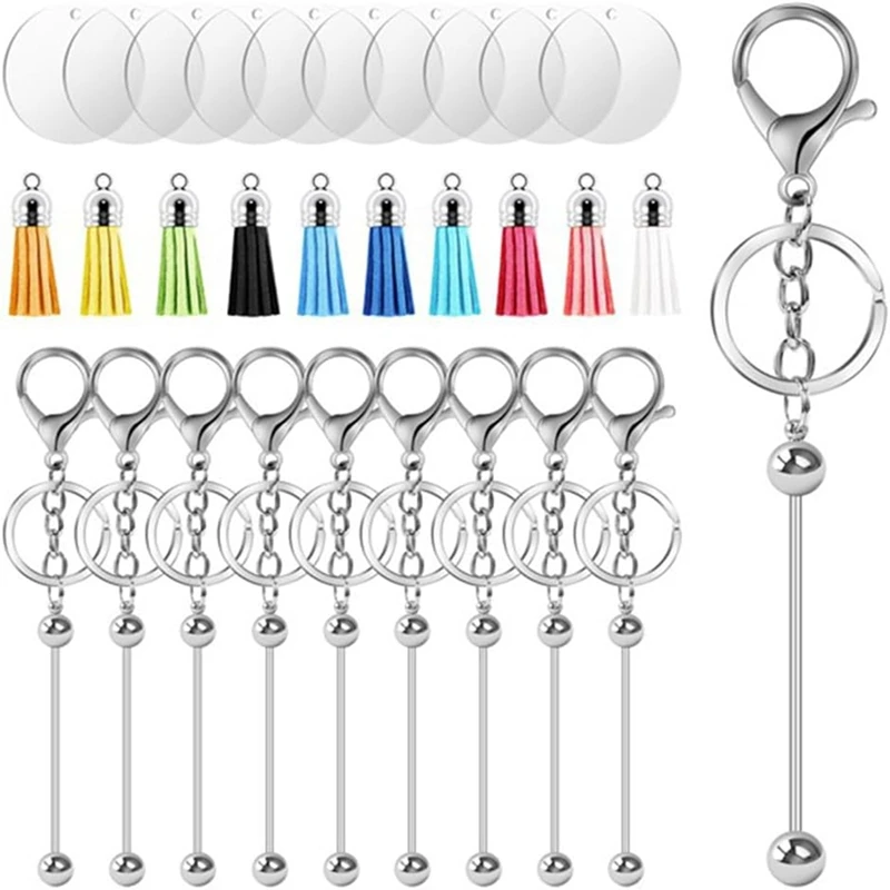 Keychain Making Kit - DIY Keyrings,Charm Keyring Making KitJAS