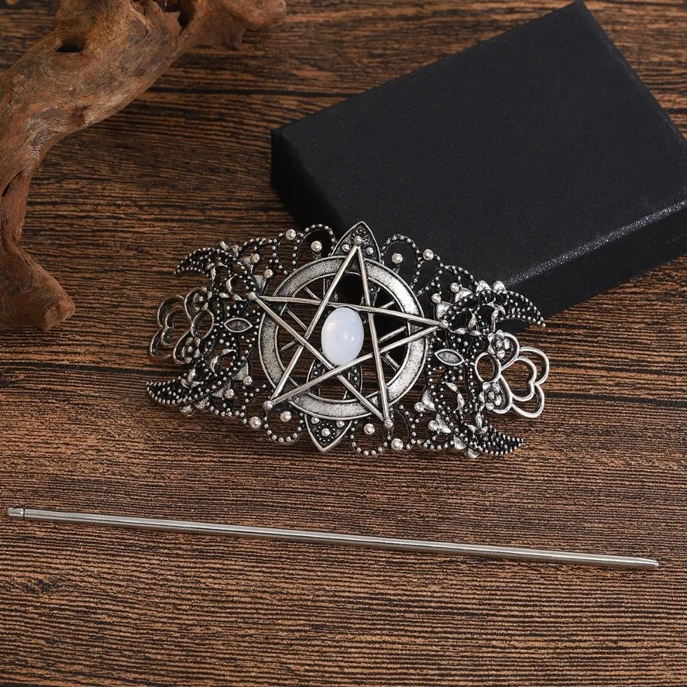Antiqued Vintage Viking Witch Hairpin Beautiful Crescent Branch Nordic Norwegian Style Gothic Hair Stick Medieval Head Ornament