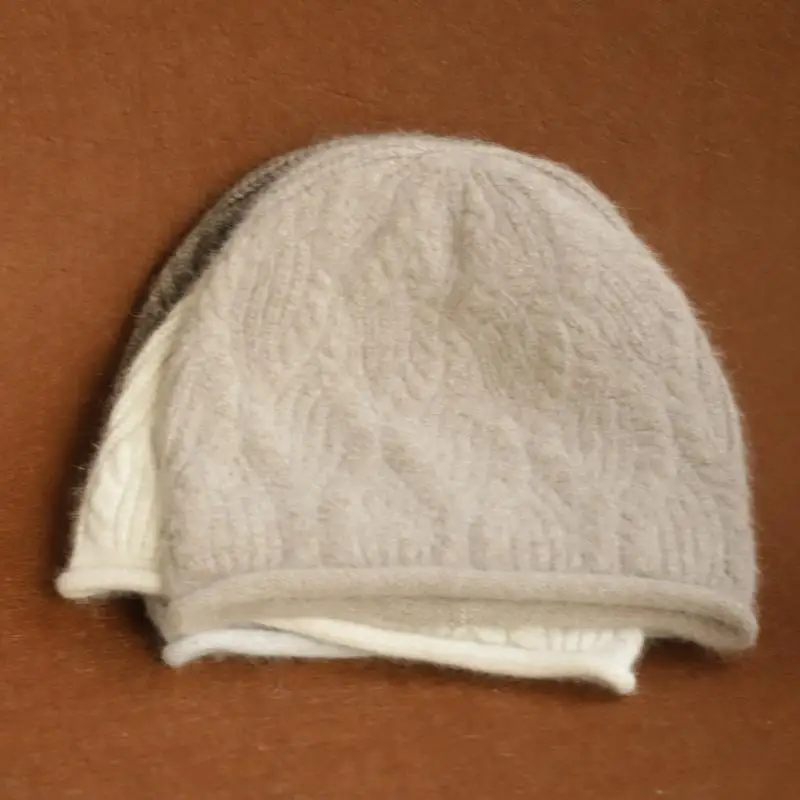 2026 Neue Y2K Herbst-Winter Warme Wollmütze für Damen, Modische Vintage-Kaninchenfellmütze, Vielseitige Faltbare Strickmütze – Detail 19