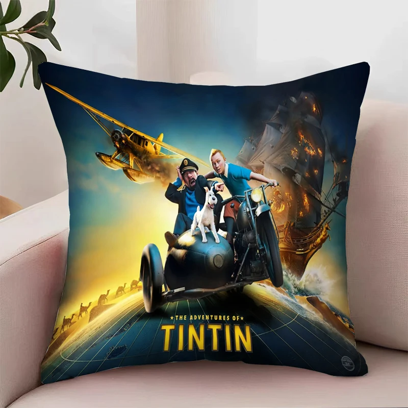 Home Decoration T-The Adventures of Tintins Decorative Pillowcases Luxury Cushion Cover Pillow Cover 45x45 Cushions Covers Cases