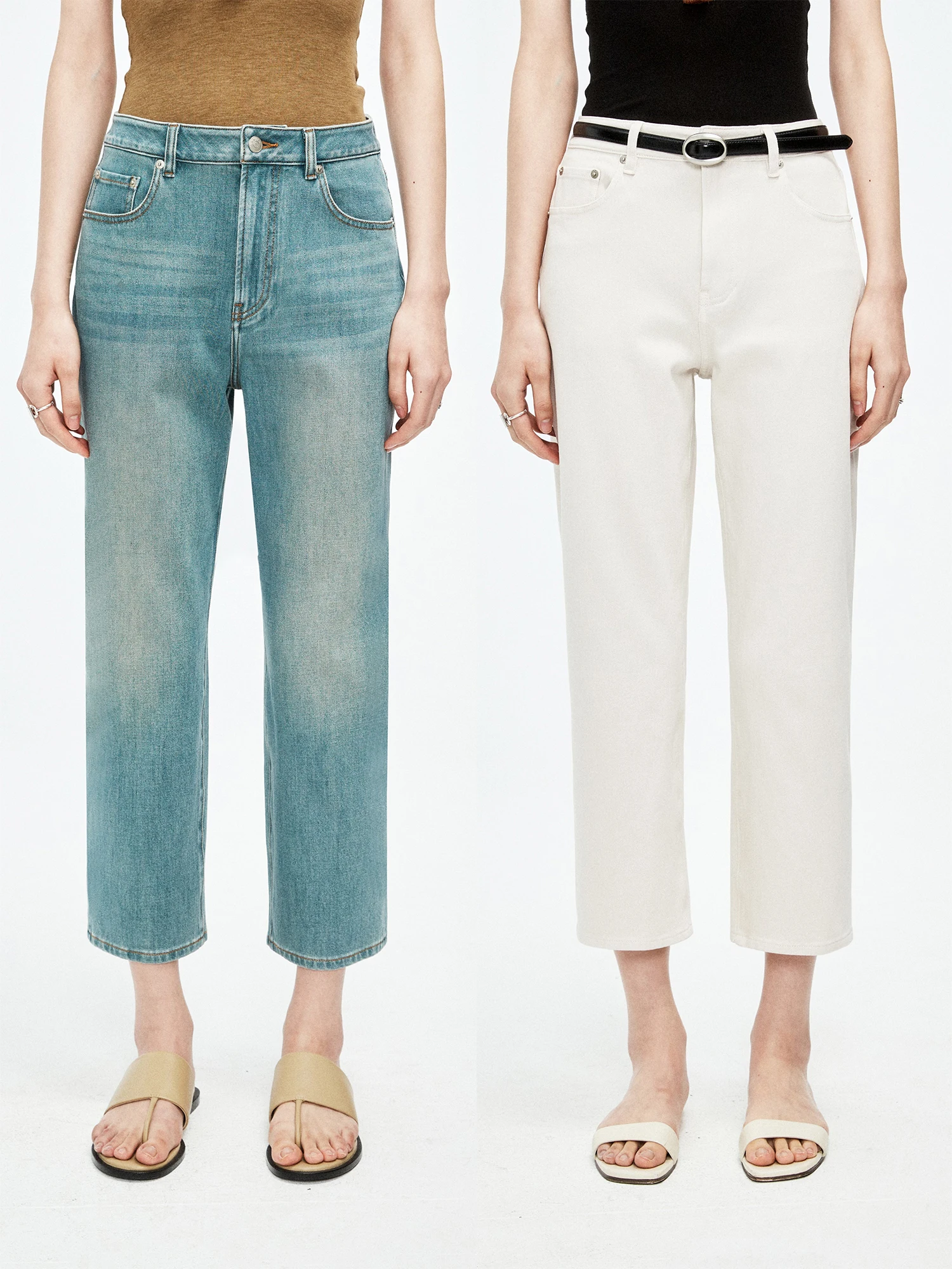 

MRS Studios, удобные эластичные облегающие джинсы с высокой талией и прямыми штанинами, винтажные износостойкие женские джинсы на весну и лето