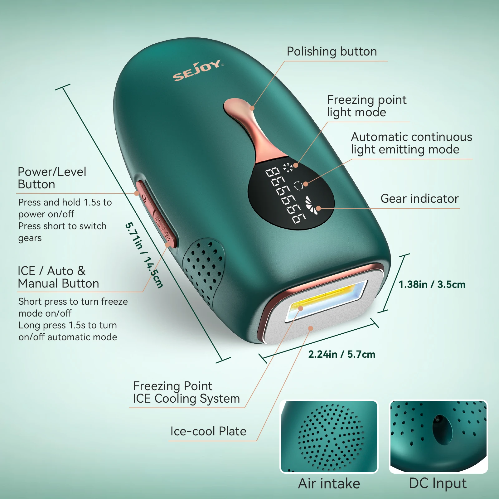 SEJOY IPL Laser Hair Removal Device for Women & Men Painless, Permanent Hair Removal for Women’s Body and Bikini Line