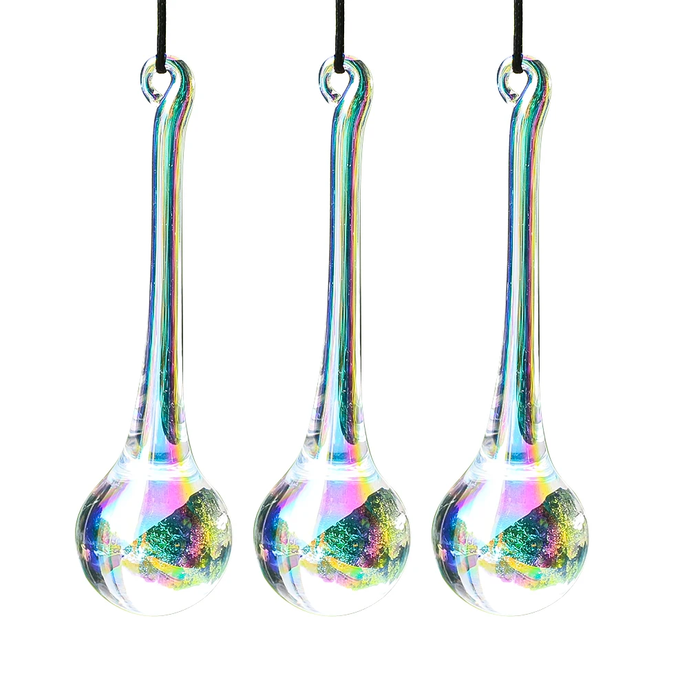 2PCS 80mm Hanging Drop Suncatcher Crystal Chandelier Parts Prisms Replacement Pendant Wedding Christmas Tree Decor Centerpieces