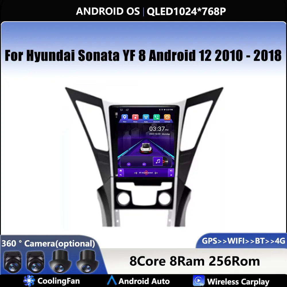 Android Carplay Auto для Hyundai Sonata YF 8 Android 12 2010-2018 Автомобильный радиоприемник с навигацией GPS Мультимедийный видеоплеер DSP 4G AMI