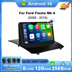 Android OS Wireless Carplay For Ford Fiesta Mk 6 2008 - 2019 Car Radio Multimedia Player Head Unit GPS Navigation DSP Stereo 9