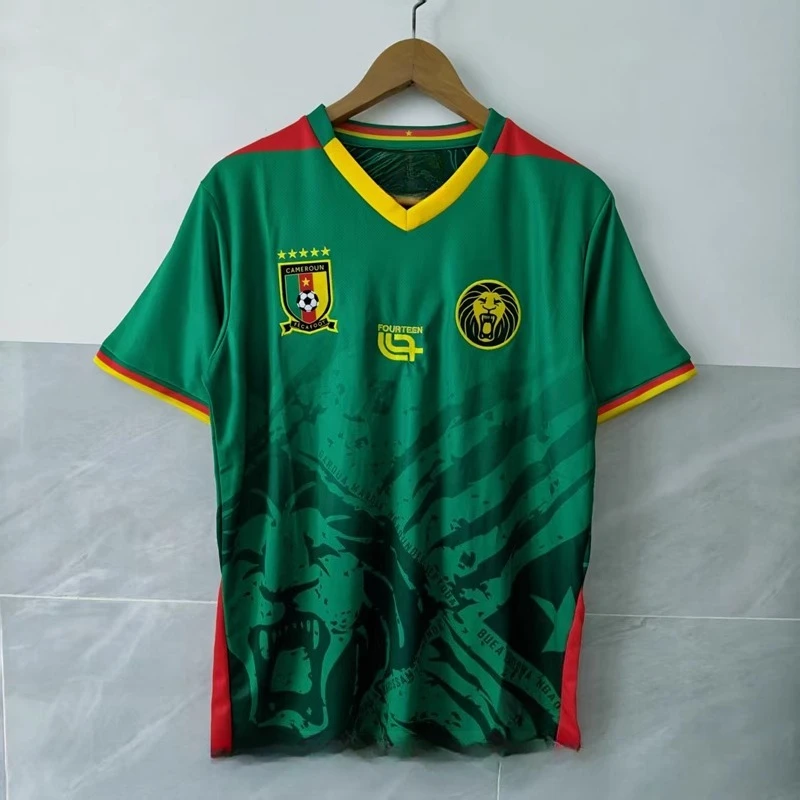 2025 neues 3D-gedrucktes 25-26 Kamerun-Heimtrikot, Nationalmannschaft, Fußballuniform, Fanversion, schnell trocknendes T-Shirt. grafische T-Shirts