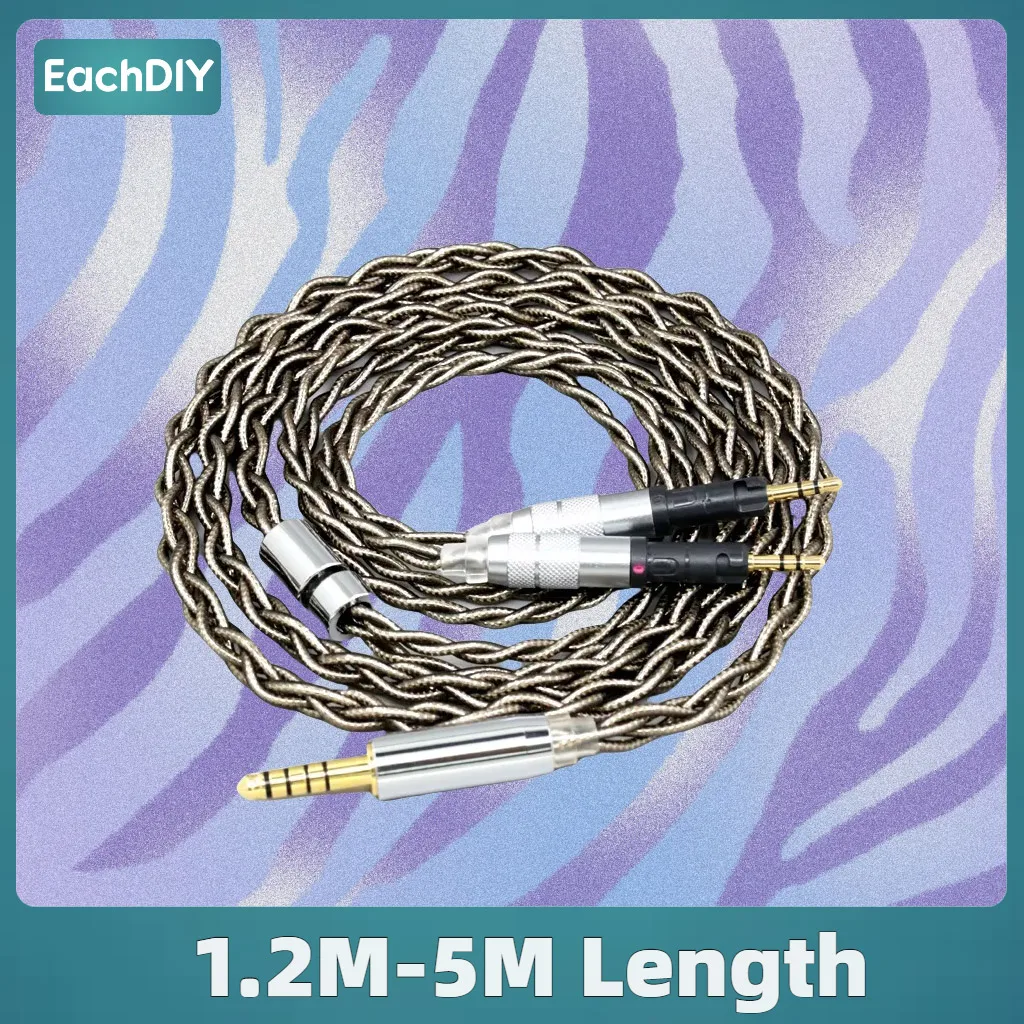 

99% Pure Silver Palladium earphone Cable For Audio-Technica ATH-R70X ATH-R70XA headphone Graphene Gold Shielding 8223