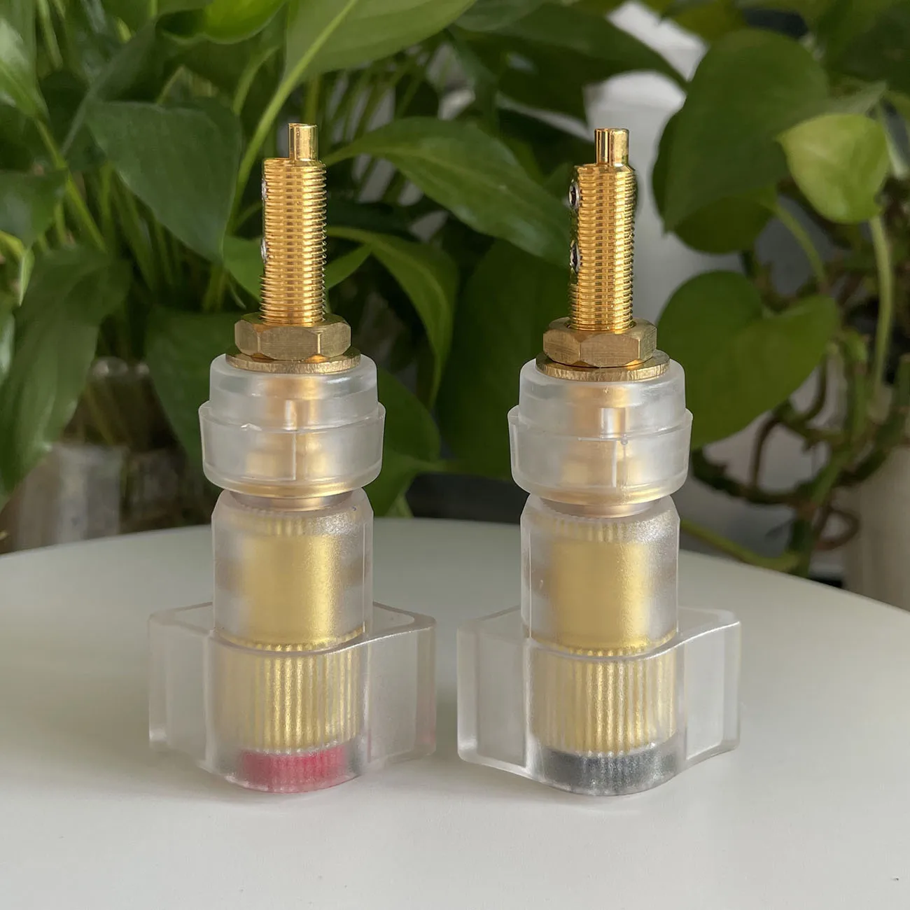 EIZZ Speaker Terminal Binding Post EZ-318 24K Gold Plated Tellurium Copper Banana Plug Connector Screw Lock Audio Amplifier HIFI