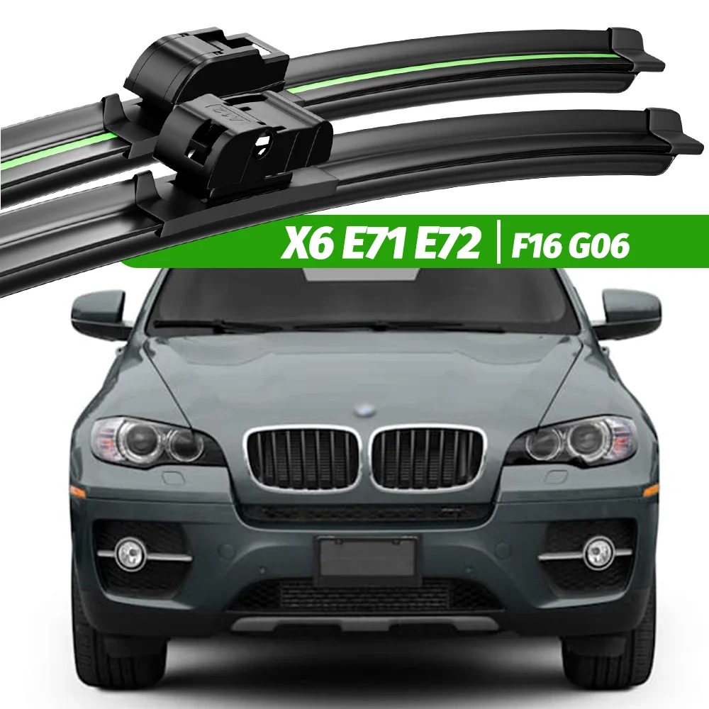 

For BMW X6 E71 E72 F16 G06 2008-2023 2pcs Front Windshield Wiper Blades 2012 2015 2016 2019 2020 Windscreen Window Accessories