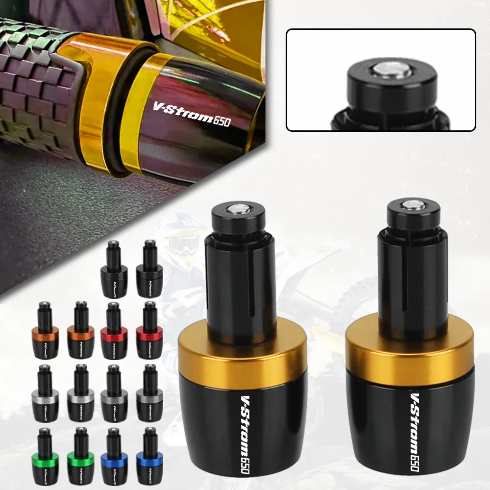 

For SUZUKI VSTROM650 V-STROM 650 V STROM 650 2011-2021 2022 2023 Motorcycle 7/8" 22MM Handlebar Grips Handle Bar Cap End Plugs
