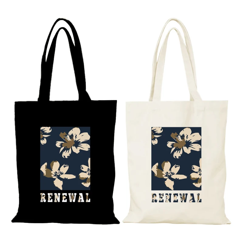 Lady Bags Flowers Women's Shopping Bag Fashion New Handbags Canvas Tote Bag Woman Eco Shopper Beach Cloth Handbag Shoulder the
