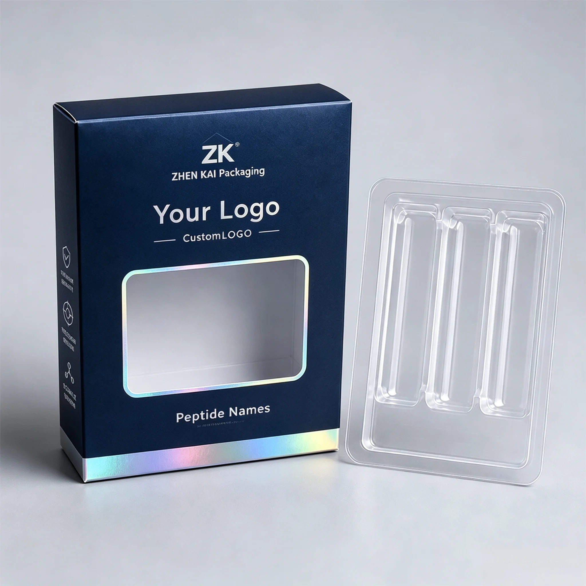 Custom Fitness Supplement Bottle Labels Custom Printed Peptide Stickers Matching Carton Boxes For 3ml 5ml 10ml Cosmetic Vials