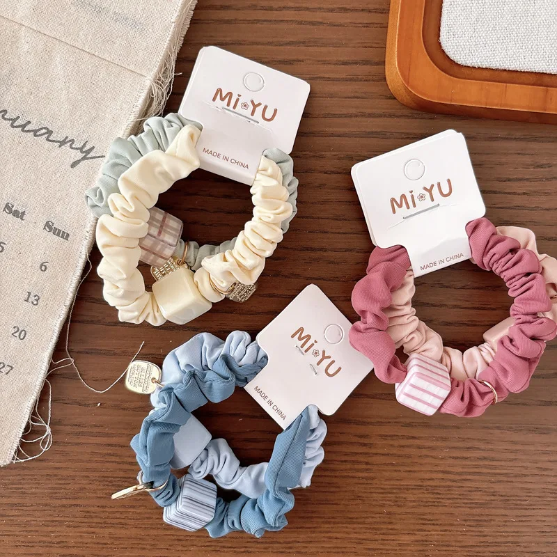 Резинки для волос в консервативном стиле, корейский стиль, омбре с бантом, как нежная резинка для волос для женщин и девочек, милые аксессуары для волос без повреждений