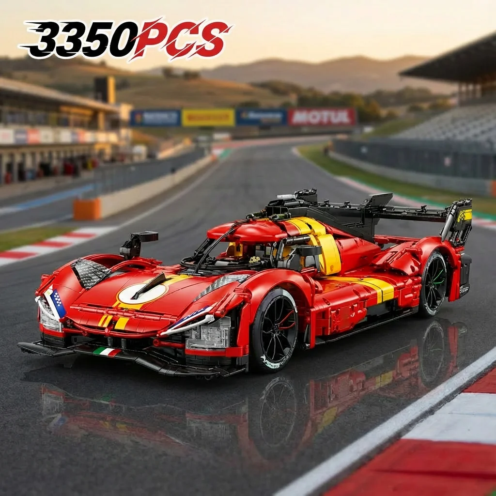 3350-delige Technik LeMan 499P 1:8 Auto Drift Raceauto Bouwstenenset Snelle Rode Supercar Sportvoertuig Modelbouwset Speelgoed Jongenscadeau