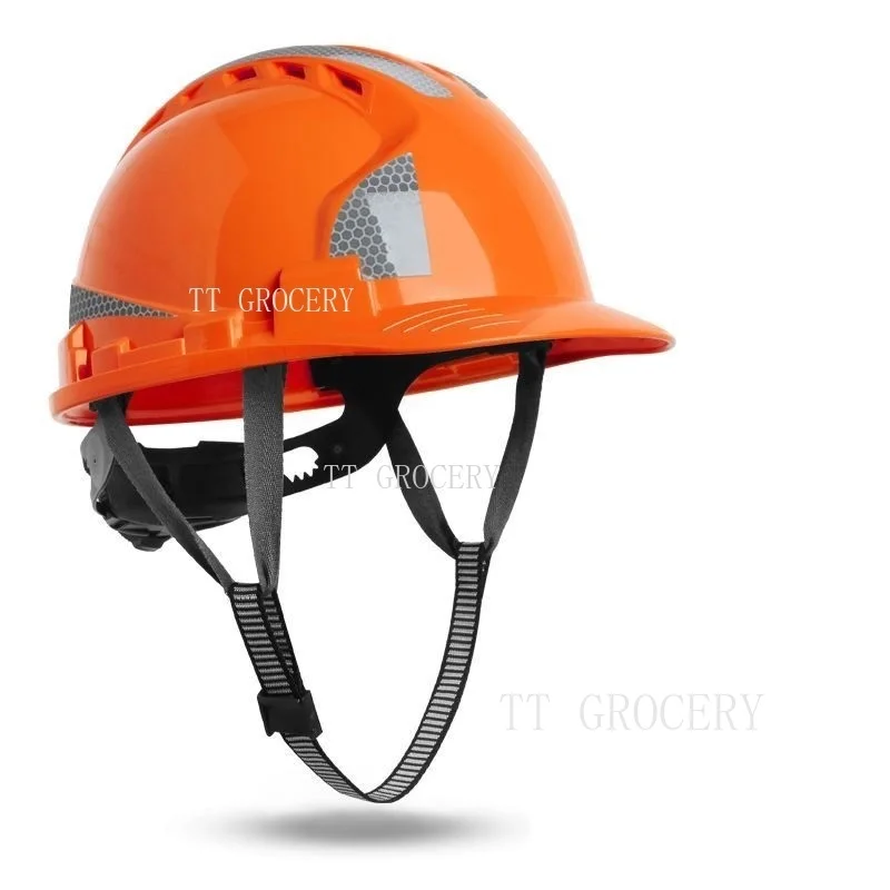 Safety Helmet  Breathable ABS Protective Hard Hat with Reflective Strips Impact-Resistant Ventilated Construction Building Work