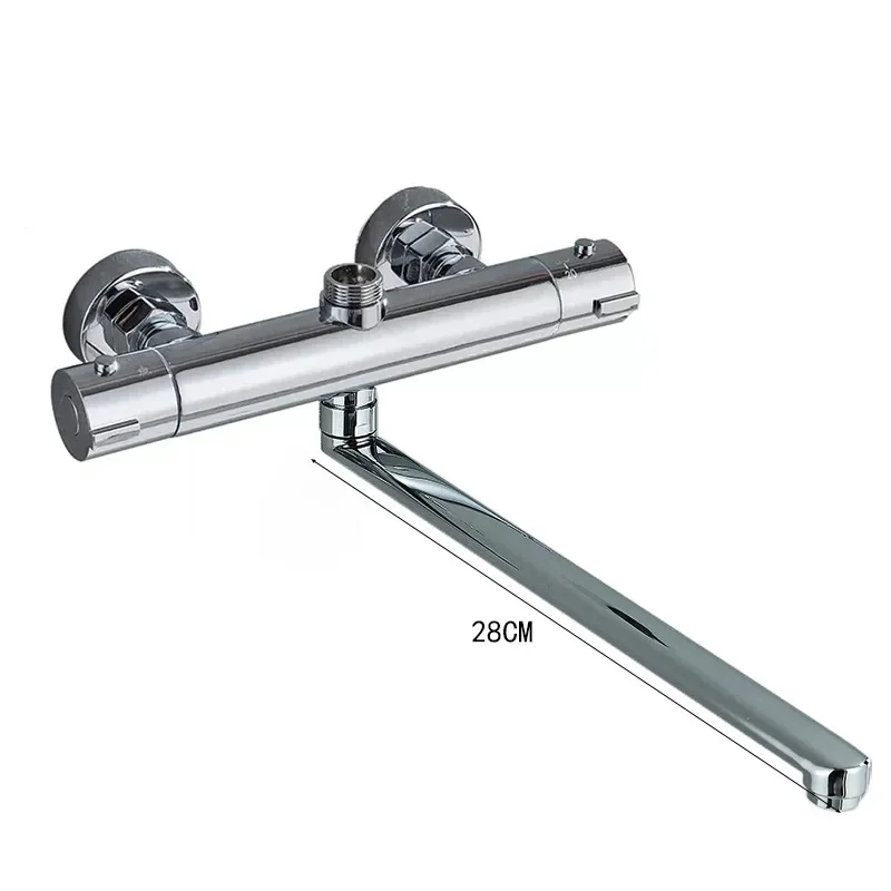 

All-copper bathtub faucet, simple thermostatic shower set, hot and cold mixed water thermostatic valve, extended water outlet1