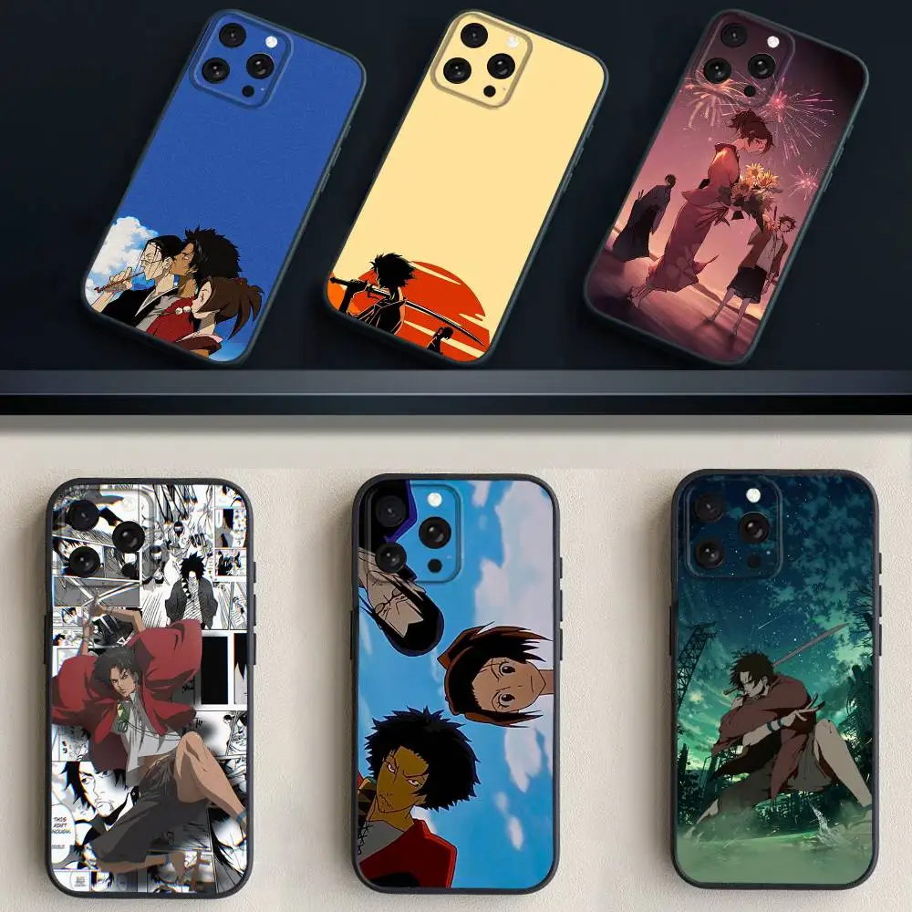 

S-Samurai C-Champloo Phone Case For iPhone 17,16,15,14,13,12,11 Plus,Pro Max,XS,X,XR,SE,Mini,8,7,Soft Silicone Black Cover