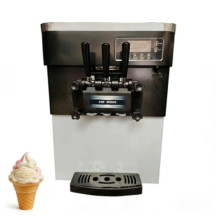 

250 Watt Low Consumption Mini Melt rainbow Swirl Soft Serve Ice Cream Machine in Cars for Food Trucks on Sale