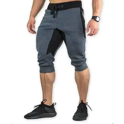 Pantalon capri décontracté en coton pour homme, jogging respirant sous le genou, pantalon court avec trois poches, objectifs, 3/4