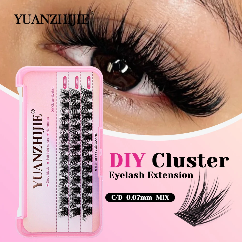 

YUANZHIJIE New Arrival Fluffy Waterproof DIY Segmented Hybrid Eyelashes 3D Effect Rapid Grafting Clusters Eyelash Makeup Tools